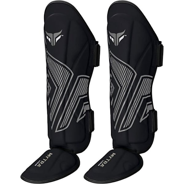 Skydd för skenben - Mytra - Svart - Ergonomisk design - Förstärkt vaddering - Ultra lätt Svart L/XL