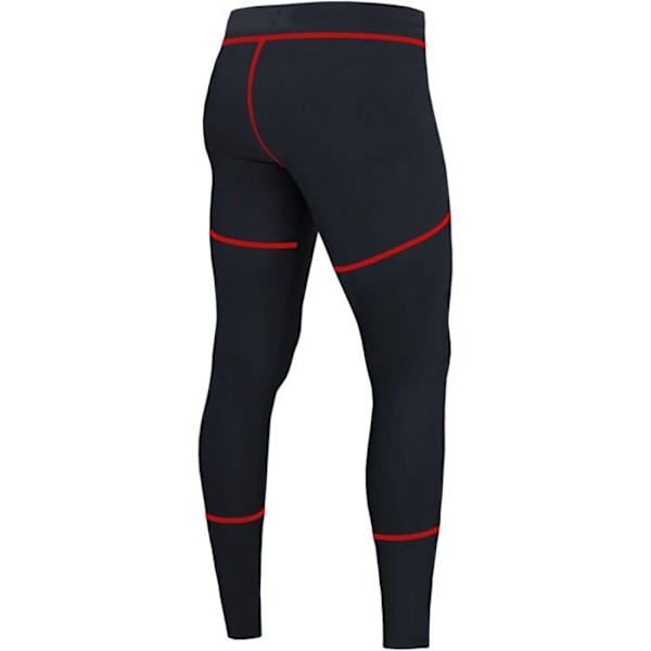 Kompresleggings - Mytra Fusion - Svart/Röd - Muskelstöd - Dry-Tech - Unisex Svart röd jag