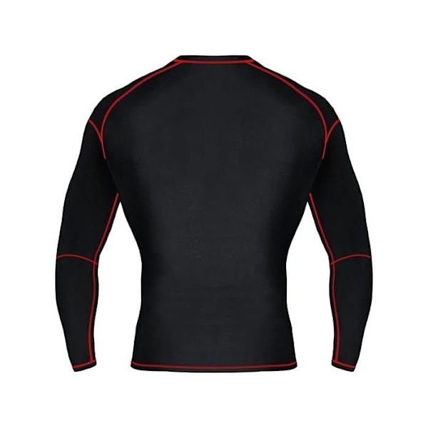 T-shirt kompression Mytra Fusion unisex – Rashguard Dry-Tech som är andningsbar och UV-skyddande – Svart/Röd Svart röd M