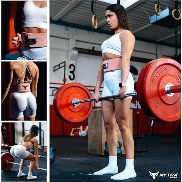 Träningsbälte - Mytra Fusion - ROSA - Äkta läder - Storlek M - Powerlifting Rosa