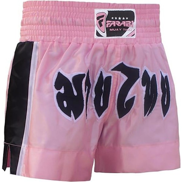 Thai Boxningsshorts - Farabi Sports - Muay Thai - Andningsbar - Ultralätt - Rosa Rosa S