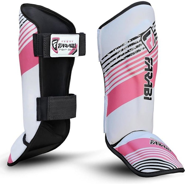 Farabi Sports Children's Shin Guard för, Muay Thai, Kickboxning, Kampsport, Karate Taekwondo One Size - 8/13 år - Rosa Rosa 1