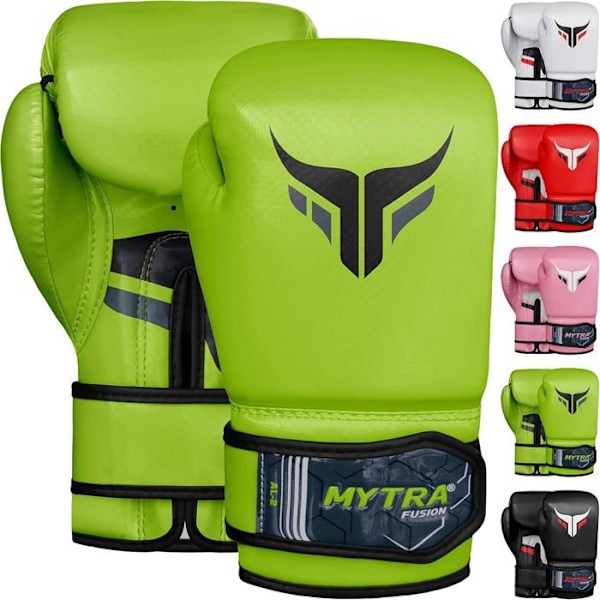 Mytra Fusion - AL2 barnboxningshandskar - Barnhandskar för sparring, Muay thai, MMA, kickboxning, Kampsport, barn junior - Grön Grön 4 oz