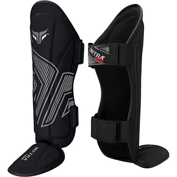 Shin Guard - Mytra Fusion - Thaiboxning Kickboxning, Kampsport, Träning, MMA Muay Thai Shin Guard, BLACK Svart S / M