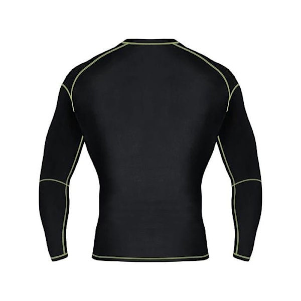 T-shirt kompression Mytra Fusion unisex – Rashguard Dry-Tech andningsbar och anti-UV – Svart/Grön Svart/Grön S