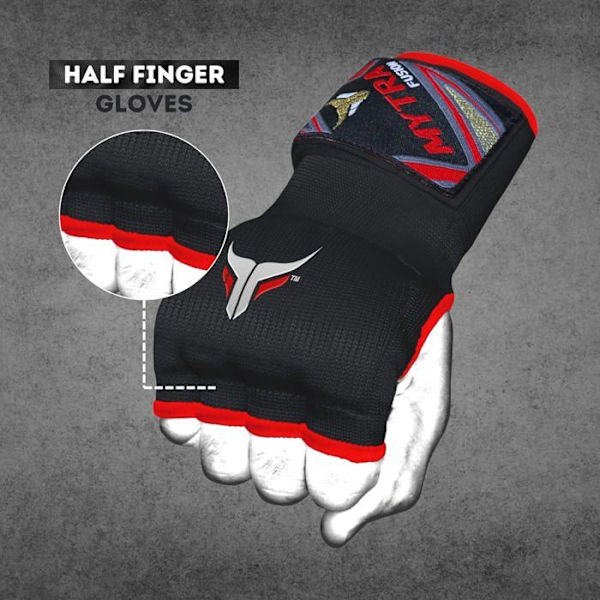 Boxningshandskar - Mytra Fusion - Barn - Andningsbart Polyester - Gel Fyllning - Svart svart