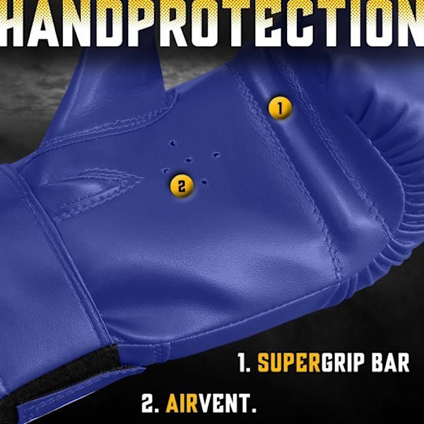 Gants de Sac - Farabi Sports - Gants de Boxe & Träning - Syntetiskt Läder - MMA, Boxning, Kickboxning - Blå Blå XL