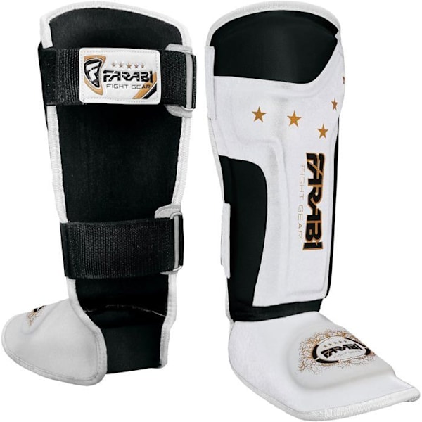 Farabi Sports Shin Guards för barn - Muay Thai, Kickboxning, Martial Arts One Size - Vit VIT XS/S