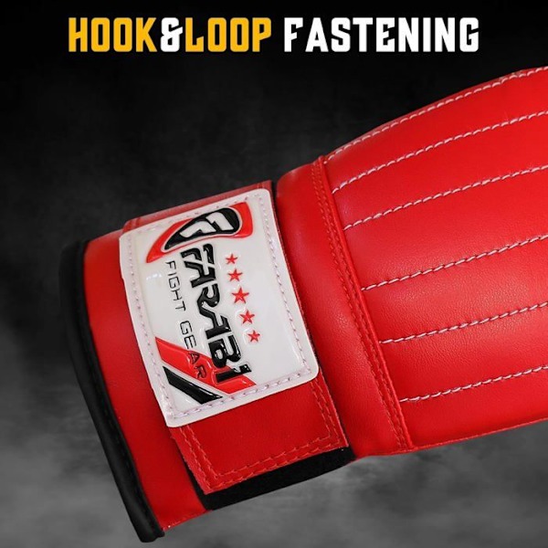 Gants de Sac - Farabi Sports - Boxnings- och Träningshandskar - Syntetiskt Läder - MMA, Boxning, Kickboxing - Röd Röd S