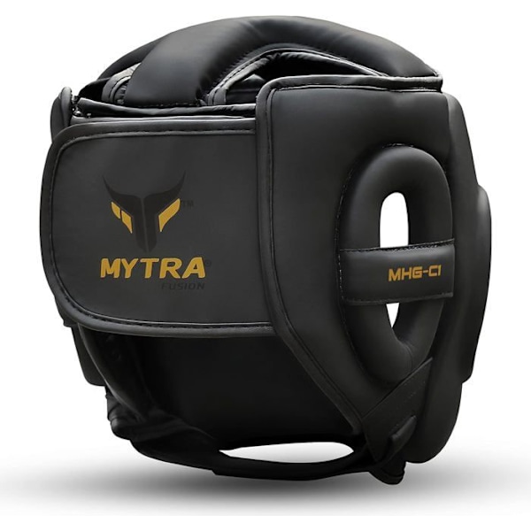 "Boxningshjälm - Mytra - Fusion C1 - Fullständigt Skydd - Syntetläder - One Size - Svart" Svart 1