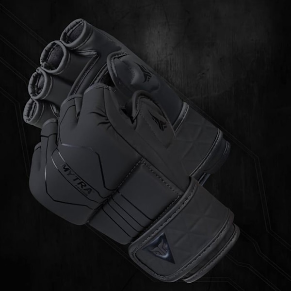 MMA-handskar - Mytra Fusion - BS-22 - Grappling - Svart - Syntetläder SVART XL