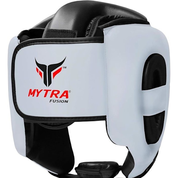 Boxningshjälm - Mytra - Fusion AD1 - Syntetiskt Läder - Optimal Skydd - Klar Sikt Vit S / M