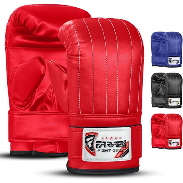 Gants de Sac - Farabi Sports - Boxnings- och Träningshandskar - Syntetiskt Läder - MMA, Boxning, Kickboxing - Röd Röd XL