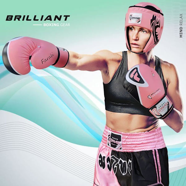 Boxningshandskar - Farabi - Rosa - 10 OZ - Syntetläder - Kvinna Rosa 10 OZ