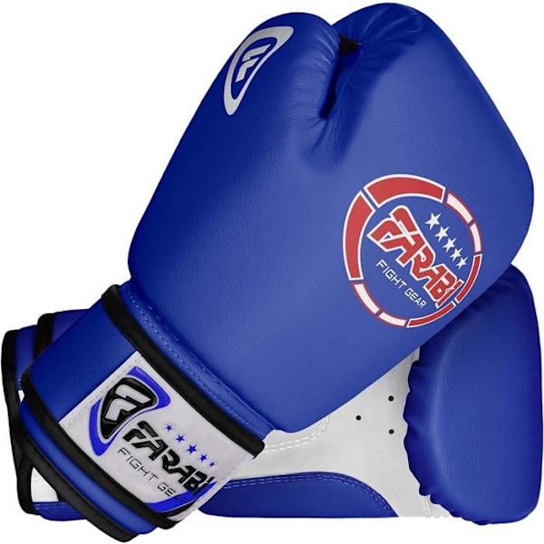 Boxhandskar - Farabi Sports - Barn - 6 OZ - Syntetläder - Blå Blå 6 oz