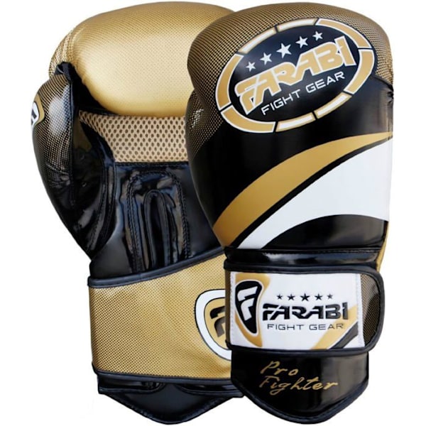 Boxningshandskar - Svart/Guld - Kickboxning, Muay Thai, Sparringhandskar, 16 oz Svart guld 16 OZ