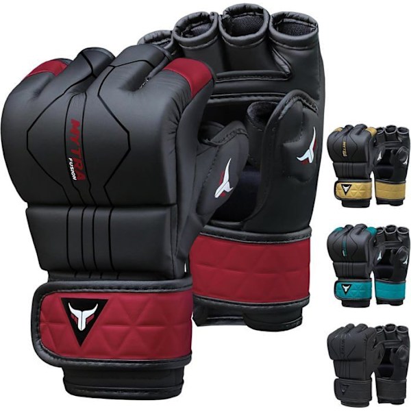 MMA-handskar - Mytra Fusion - BS-22 - Brottning - Svart/Bordeaux - Syntetläder KASTANJ jag