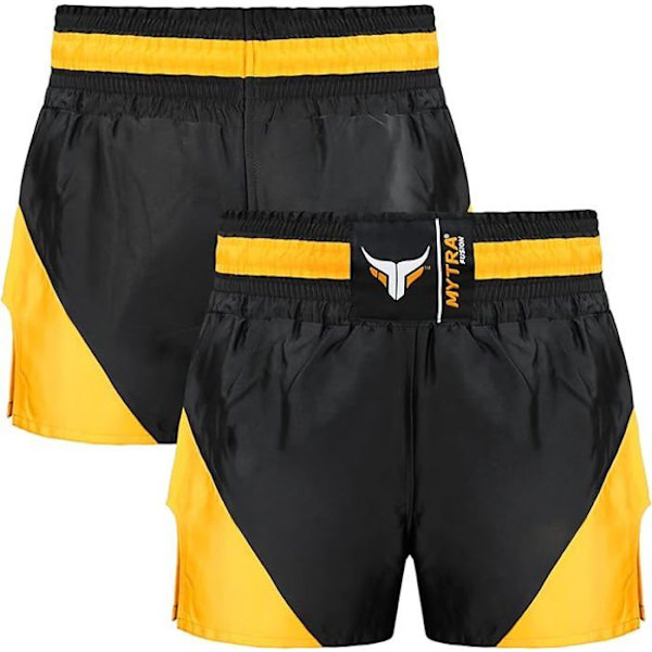 Korta Muay Thai - Mytra - Fusion Noir/Jaune - Ultralätt - Andningsbar - Optimal komfort Svart gul S