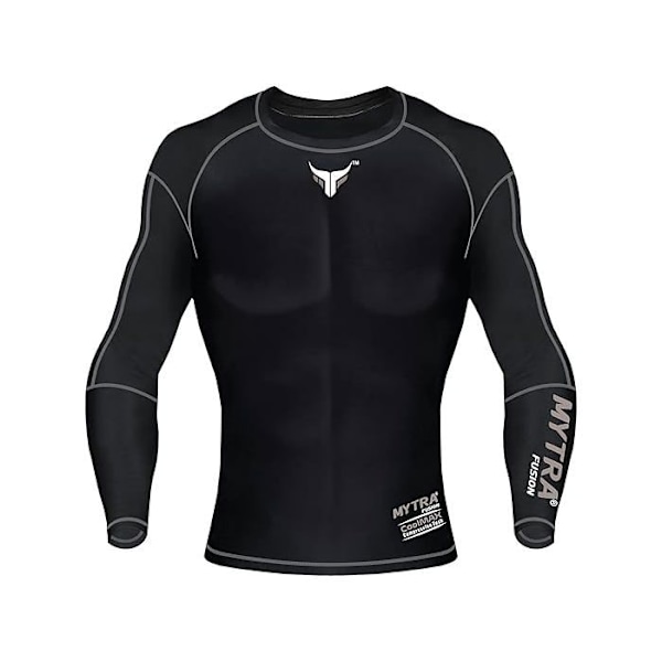 T-shirt kompression Mytra Fusion unisex – Rashguard Dry-Tech andningsbar och anti-UV – Svart/Grön Svart/Grön XL