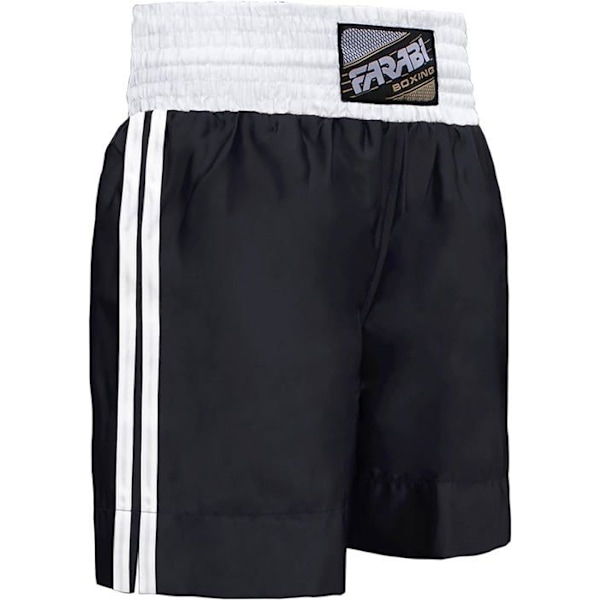 Boxningsshorts - Farabi Sports - Svart - Andningsbar - Ultralätt - Elastisk midja Svart XS