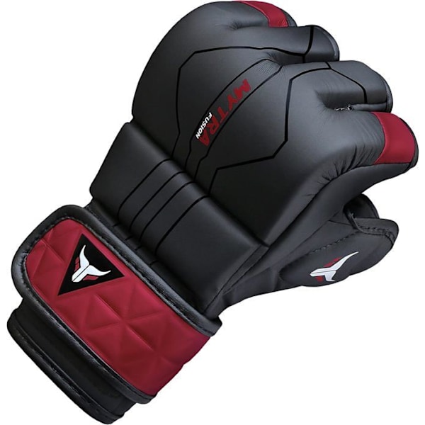 MMA-handskar - Mytra Fusion - BS-22 - Brottning - Svart/Bordeaux - Syntetläder KASTANJ S