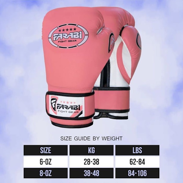 Boxningshandske - Farabi Sports - Barn - 6 OZ - Syntetskinn - Rosa Rosa 6 oz