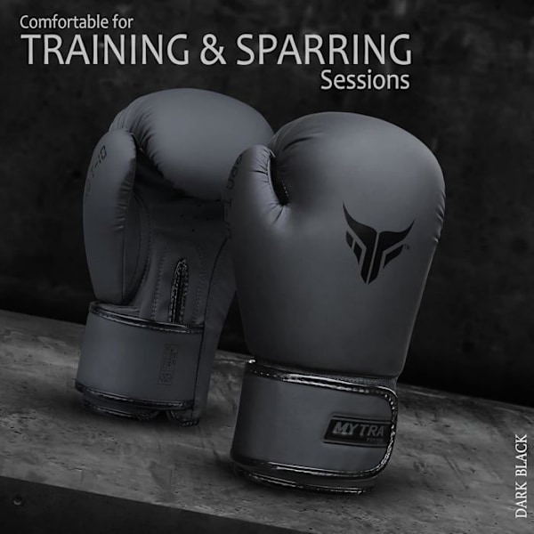 Boxningshandskar - Mytra Fusion - PRO T-10 - Syntetiskt läder - 16 OZ - Svart Svart 16 OZ
