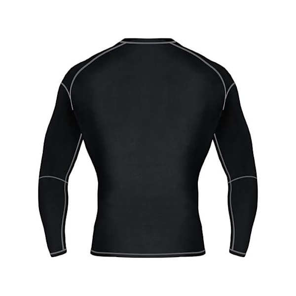 T-shirt kompression Mytra Fusion unisex – Rashguard Dry-Tech andningsbar och anti-UV – Svart/Grå Svart grå jag