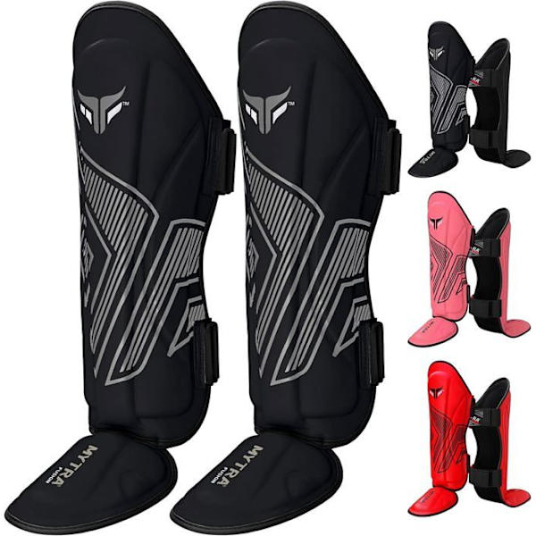 Shin Guard - Mytra Fusion - Thaiboxning Kickboxning, Kampsport, Träning, MMA Muay Thai Shin Guard, BLACK Svart S / M