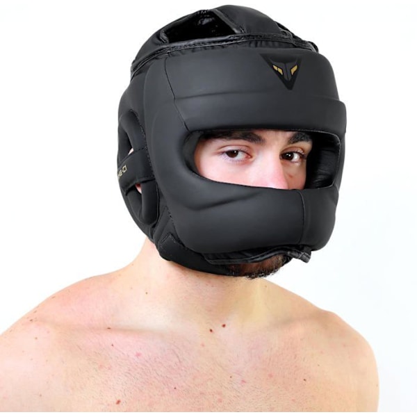"Boxningshjälm - Mytra - Fusion C1 - Fullständigt Skydd - Syntetläder - One Size - Svart" Svart 1