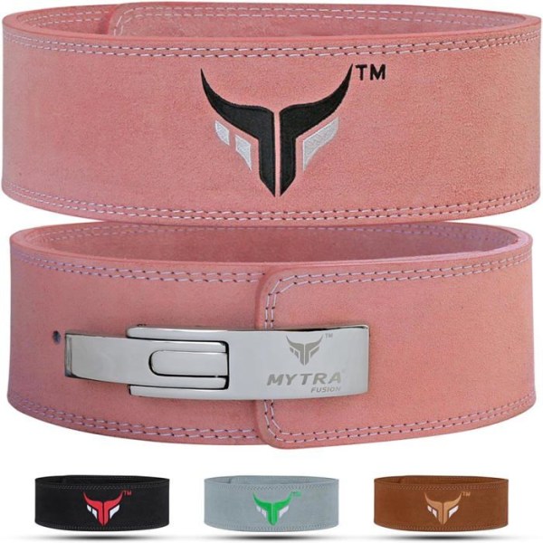 Träningsbälte - Mytra Fusion - ROSA - Äkta läder - Storlek M - Powerlifting Rosa