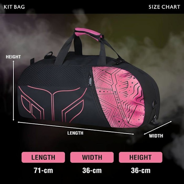 Sportväska - Mytra - Fusion - Multifunktionell - Nylon/Polyester - Svart/ Rosa Svart/rosa