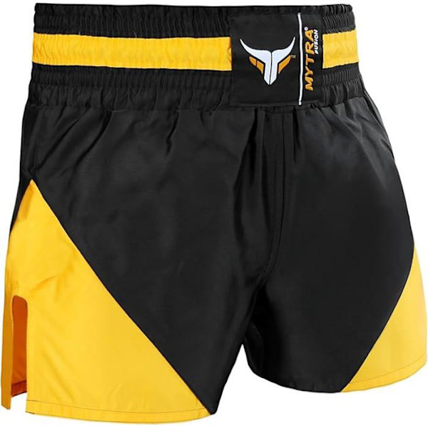 Korta Muay Thai - Mytra - Fusion Noir/Jaune - Ultralätt - Andningsbar - Optimal komfort Svart gul M