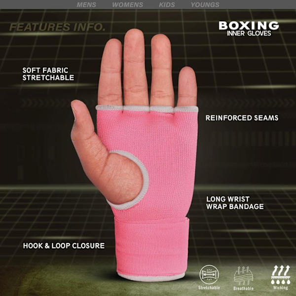 Farabi Sports Boxningshandskar Barn Boxningsbandage Män och kvinnor Boxningsbandage Träning MMA Muay Thai Boxningsbandage ROSA Rosa XS