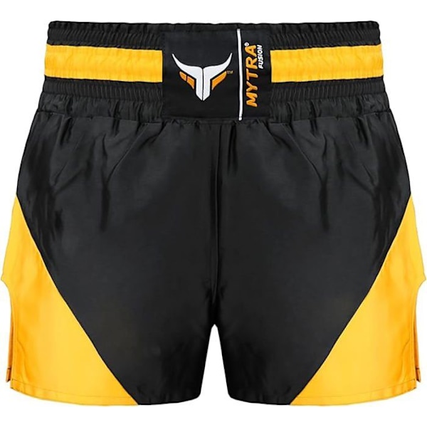 Korta Muay Thai - Mytra - Fusion Noir/Jaune - Ultralätt - Andningsbar - Optimal komfort Svart gul S