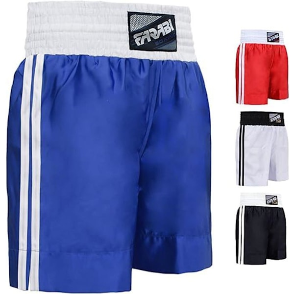 Farabi Sports Boxningsshorts, Thaiboxningsshorts, Kickboxning, Boxning, Kampsport, Blå Blå XS