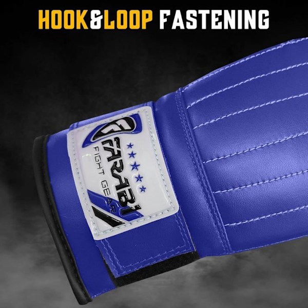 Gants de Sac - Farabi Sports - Gants de Boxe & Träning - Syntetiskt Läder - MMA, Boxning, Kickboxning - Blå Blå jag