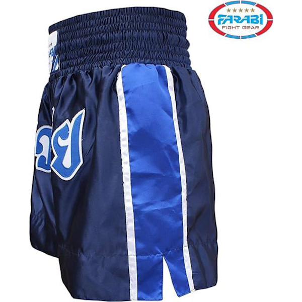 Shorts för Muay Thai - Farabi Sports - Blå - Andningsbart tyg - Elastisk midja - Ultralätt Blå XL