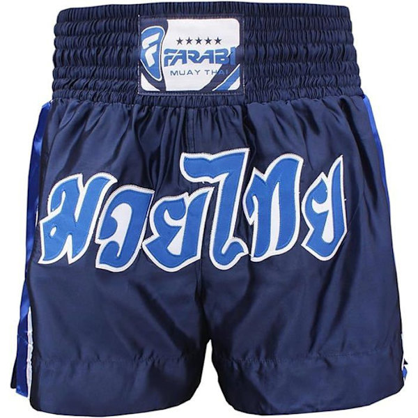 Kort Muay Thai - Farabi Sports - Blå - Andningsbar - Ultralätt - Unisex barn Blå XXS