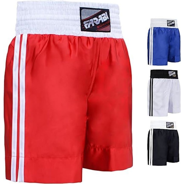 Boxningsshorts - Farabi Sports - Röd - Andningsbart tyg - Ultralätt - Elastisk midja Röd XXL