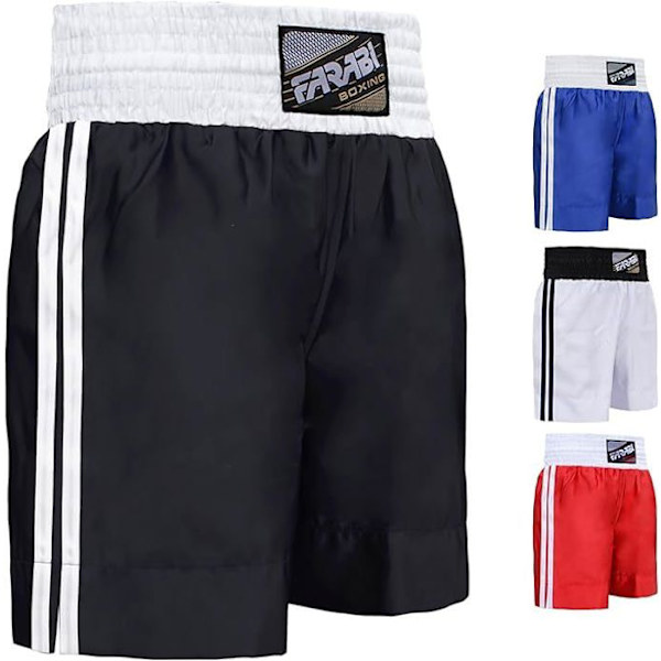Boxningsshorts - Farabi Sports - Svart - Andningsbar - Ultralätt - Elastisk midja Svart XS