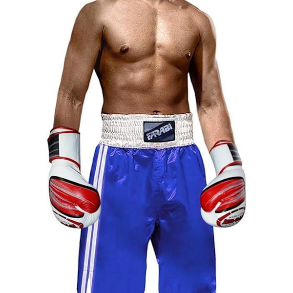 Farabi Sports Boxningsshorts, Thaiboxningsshorts, Kickboxning, Boxning, Kampsport, Blå Blå S