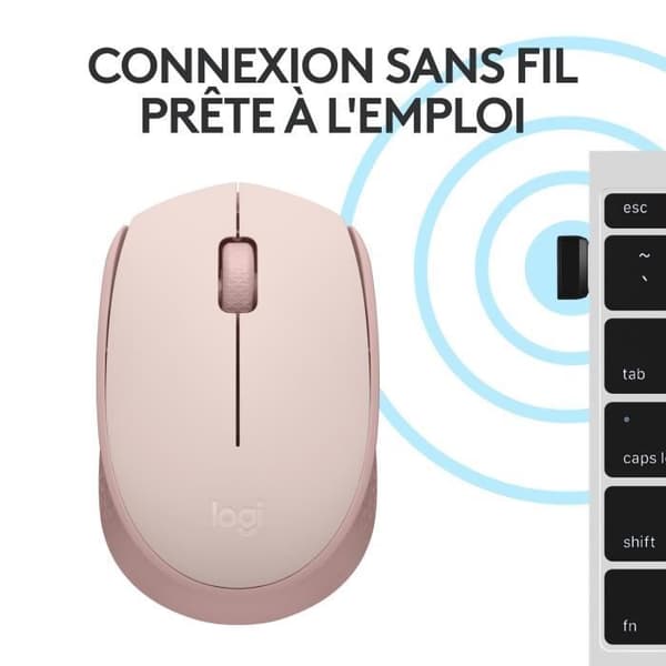 Mus - Trådlös - Logitech - M171 - Rosa - Ambidextrisk Ros