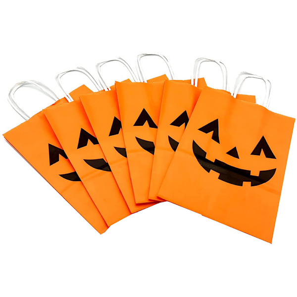 12 kappaletta Halloween-kurpitsalaukkuja Temppuilu tai herkuttelu Laukut Juhlat Herkkupussi Lahjapussi Kahvoilla Juhlasuosio