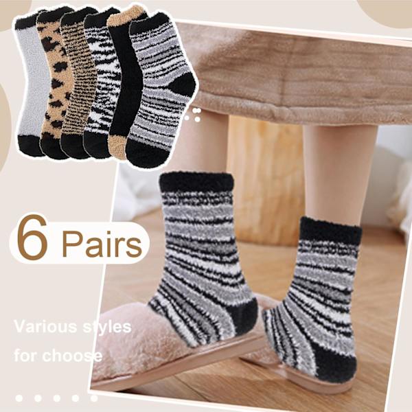 6 Par Dam Cozy Mjuka Fuzzy Fluffiga Varma Vinter Fleece Sovsko Skor
