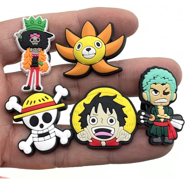 12 stk One Piece-serie med hullsko-skoblomster, avtakbar hullsko-dekorativ spenne