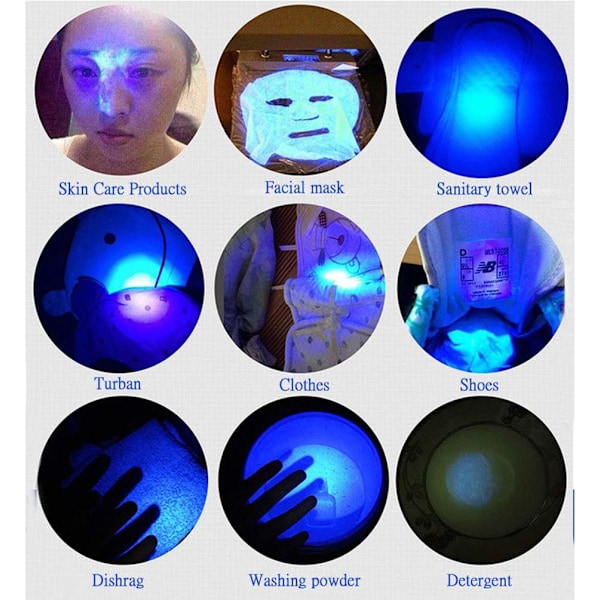 2 stk. UV LED-lommelykt Valutadeteksjonslys Deteksjonslampe Pengeseddeldetektorlys Lommelykt