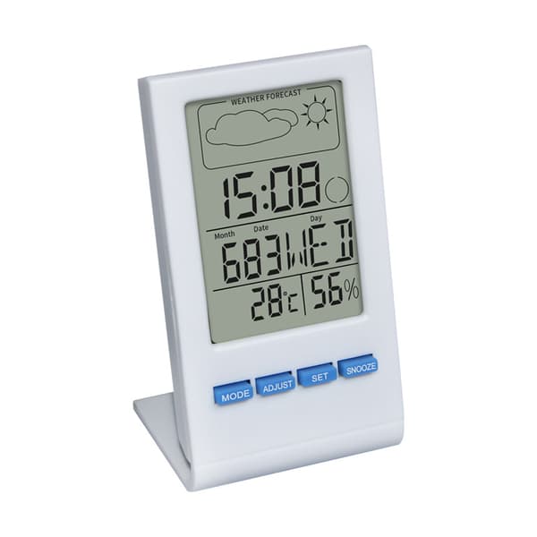 Hvidt indendørs/udendørs termometer, termometer hygrometer barome