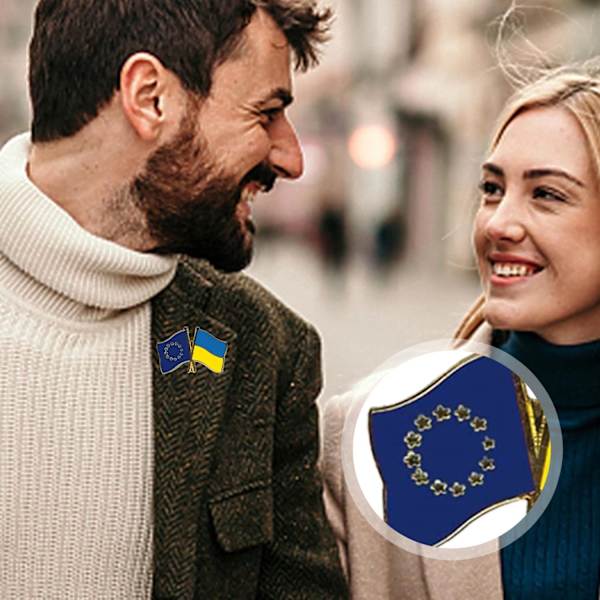 Flag pin Europa-5stk - Ukraine Venskab Pin, Tyskland Ukraine fr