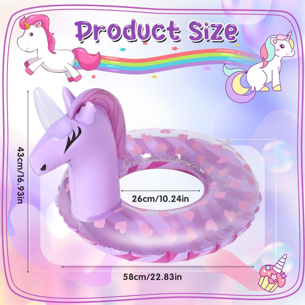 1 Unicorn Inflatable Pool Floats for Kids,  Pool Float Inflatable